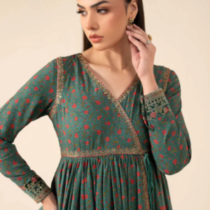 3 Piece Embroidered Linen Suit